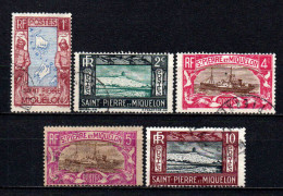 St Pierre Et Miquelon    - 1932 - Aspects De SPM   - N° 136 à 140  - Oblit - Used - Usados