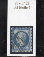 Paris - N° 22 Obl étoile 7 - 1862 Napoléon III