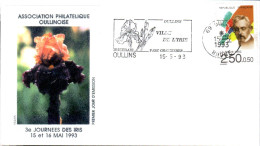 1 ER JOUR FLAMME OULLINS VILLE DE L'IRIS 1993 - Andere & Zonder Classificatie