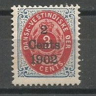 Denmark Danish West Indies Sc.#27  MH / * 1902 - Denmark (West Indies)