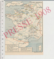 Carte Géographique 1908 France Industrielle Industrie Lin Chanvre Quintin Loudéac Coton Laine Soie Romilly 10 Tarare 69 - Autres & Non Classés