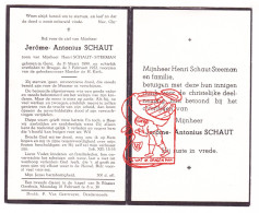 DP Jerôme Antonius Schaut / Steeman ° Gent 1899 † Brugge 1952 // Druk Dendermonde - Devotieprenten