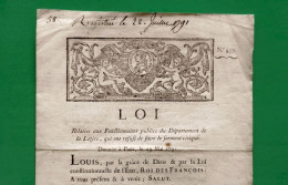 D-FR Révolution 1791 Fonctionnaires Publics De La LOZERE Qui Ont Refusé De Faire Le Serment Civique - Documents Historiques