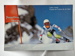 CP - Ski Alpin Cathy Chedal équipe De France 1992 Banque Populaire - Deportes De Invierno