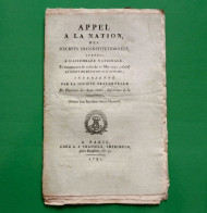 D-FR Révolution 1791 JACOBINS SAINT-HONORÉ Appel à La Nation, Des Décrets Inconstitutionnels - Historische Documenten