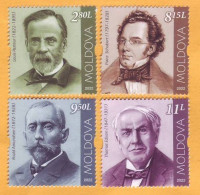 2022  Moldova Personalities Who Changed The World History Schubert Amudsen Paster Edison1 Set (4 V) Mint - Moldavia