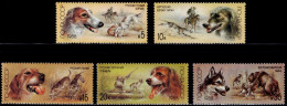 CCCP 1988, Dogs: Barsoi, Taigan, Russian Hunting Dog, Russian Spaniel, East Siberian Polar Dog (Laika), MiNr. 5827-5831 - Cani