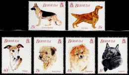 Bermuda 1992, Hunde/Chiens/Dogs: German Shepherd Dog, Irish Setter, Whippet, Terrier, Spitz, Schipperke, MiNr. 621-626 - Hunde