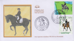 Enveloppe  FDC   1er   Jour    FRANCE   Jeux   Equestres   Mondiaux   En   Normandie   CAEN    2014 - 2010-2019