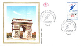 PARCOURS DE LA FLAMME OLYMPIQUE PARIS 1991 - Commemorative Postmarks