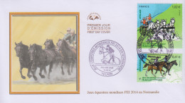 Enveloppe  FDC   1er   Jour    FRANCE   Jeux   Equestres   Mondiaux   En   Normandie   CAEN    2014 - 2010-2019