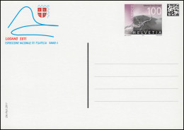 Schweiz Postkarte P 342 Briefmarkenausstellung LUGANO 2011, ** Postfrisch - Entiers Postaux