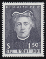 1199 60. Jahrestag Nobelpreisverl., Bertha Von Suttner, 1.50 S, Postfrisch ** - Unused Stamps