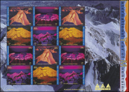 UNO New York 896-899 Jahr Der Berge 2002, ZD-Bogen ** - Altri & Non Classificati