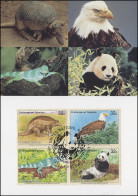 MK 29 Von UNO New York 681-684 Gefährdete Arten Fauna 1995, Amtl. Maximumkarte  - Autres & Non Classés