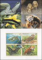 MK 55 Von UNO Wien 248-251 Gefährdete Arten Fauna 1998, Amtliche Maximumkarte - Andere & Zonder Classificatie