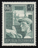 961 Wiederaufbau, Maurer, 60 G + 15 G, Postfrisch ** - Unused Stamps