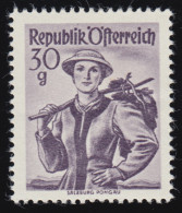 900 Freimarken: Trachten, Salzburg / Pongau, 30 G, Schwarzviolett, Postfrisch ** - Unused Stamps