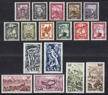272-288 Freimarken Saar (IV) 1949/1951 - Satz Postfrisch Komplett ** - Unused Stamps