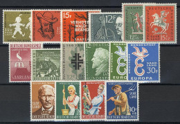 429-444 Saarland - Jahrgang 1958 (16 Marken) Komplett Postfrisch ** - Nuevos