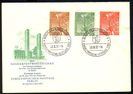 88-90 Vorolympische Festtage 1952, 3 Werte - Satz - Amtlicher FDC - Other & Unclassified