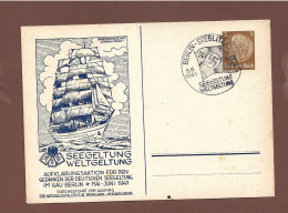 NAVIGAZIONE   PAQUEBOT  VELIERO TRE ALBERI "Gorch Fock (1933)" CARTOLINA POSTALE CON ANNULLO SPECIALE  8/6/1941 - Sport Invernali