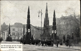 CPA Praha Prag, Cisarske Dny 1907, Jehlance U Pomniku Cis. Frantiska, Kaisertage, Franz Josef - Familias Reales