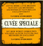 Oud Etiket Bier Cuvée Spéciale Gebrouwd Voor Taverne Evergreen - Brouwerij / Brasserie Van Der Linden Te Halle - Bière