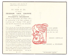 DP Isidoor Van Damme ° Zeveneken 1861 † Lochristi 1949 X Prudentia Boussaer - Devotion Images