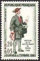 France N° 1285 ** Journée Du Timbre 61 - Facteur De La Petite Poste De Paris 1760 - Neufs