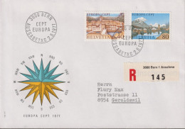 1977 Schweiz R-FDC, Zum:CH 589+590, Mi:CH 1094+1095, EUROPA, St. Ursanne + Sils Baselgia - FDC