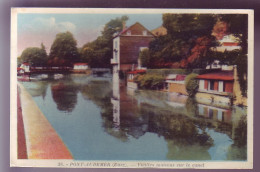 27 - PONT AUDEMER - VIEILLES MAISONS SUR LE CANAL - COLORISÉE -  - Pont Audemer