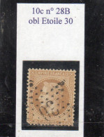 Paris - N° 28B (ld) Obl étoile 30 - 1863-1870 Napoleon III With Laurels