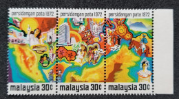 Malaysia PATA 1972 Map Turtle Dance Mosque Horse Fruit Durian Ship Flowers Mountain (stamp) MNH - Malesia (1964-...)