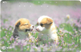 Japan: NTT - 111-059 Dogs In The Flower Field - Japon