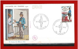 F.D.C - 1970 -  N° 1632 - ENVELOPPE PREMIER JOUR - 14-3-1970 - PARIS -  JOURNEE DU TIMBRE - COTE : 3.00 € - 1970-1979