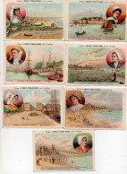 Lot De 7 Chromos Chocolat Poulain Littoral & Iles De France - Poulain