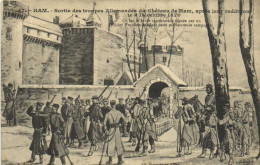 HAM  Sortie Des Troupes Alleùendes Du Chateau De Ham Après Leur Reddition Le 9 Decembre 1870 RV - Ham