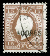 Açores, 1871, # 25 Dent. 12 3/4, Sob. B, Used - Azores