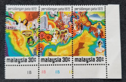 Malaysia PATA 1972 Map Turtle Dance Mosque Horse Fruit Durian Ship Flowers Mountain (stamp Plate) MNH - Malasia (1964-...)