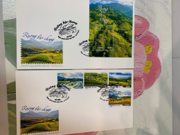 Vietnam Stamp FDC Plant Rice Terraces 2023 - Arbres