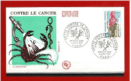 F.D.C - 1970 - N° 1636 - ENVELOPPE  PREMIER JOUR - 4 AVRIL 1970 - PARIS - LUTTE CONTRE LE CANCER - COTE : 2.50 € - 1970-1979