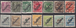 DR  Dienst 75-88, Gestempelt, Nicht Geprüft, Stempel Meist Falsch, 6x HT, Mit Schlangenförmigem Aufdruck, 1921 - Dienstmarken