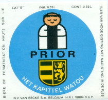 Oud Etiket Bier Het Kapittel Watou Prior - Brouwerij / Brasserie Van Eecke Te Watou - Cerveza