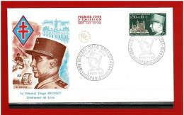 F.D.C - 1971 - N° 1668 - ENVELOPPE PREMIER JOUR - 6 MARS 1971 - PARIS - GENERAL BROSSET  -  COTE : 2.00 € - 1970-1979