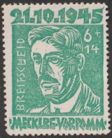 SBZ- Mecklenburg-Vorpommern: 1945, Plattenfehler: Mi. Nr. 20 I, Opfer Des Faschismus, 6+14 Pfg. R. Breitscheid,  */MH - Gebraucht