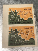 SOUTH VIETNAM 1960 Military Stamp VF U/M Block Of 2 VARIETIES MISSING COLORS - Viêt-Nam