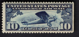 2020969220 1927 SCOTT C10 (XX)  POSTFRIS MINT NEVER HINGED - LINDBERGH'S AIRPLAINE - SPIRIT OF ST. LOUIS - RIGHT IMPERF. - 1b. 1918-1940 Nuovi