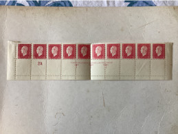 Dulac 1,50 F Rose - Bande De 10 Avec Mention Imprimeur à Londres - YT 691 - Unused Stamps