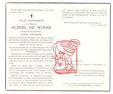 DP Achiel De Winne ° Massemen Wetteren 1880 † Massemen 1961 X Alice Steeman // Temmerman Adams - Devotion Images